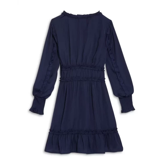 Buy π AQUA π§ Girls' Cotton Ruffle Trim π Dress - Big Kid Navy β¨ - Image 2