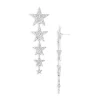 Outlet 🧨 AQUA Pavé Star Linear Drop Earrings In Silver Plated - 100% Exclusive 😀
