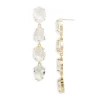 Cheap 🥰 AQUA Clear Stone Linear Earrings - 100% Exclusive Clear/gold 🔔
