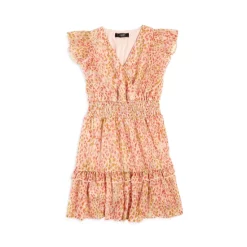 Best reviews of 👏 AQUA 👧 Girls' Speckle Print Flutter Sleeve 👗 Dress, Little Kid, Big Kid - 100% Exclusive Pink/red 🔔