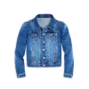 Best deal 😀 AQUA 👧 Girls' Puff Sleeve Denim Jacket, Big Kid - 100% Exclusive Indigo 😀
