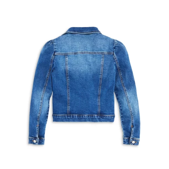Best deal π AQUA π§ Girls' Puff Sleeve Denim Jacket, Big Kid - 100% Exclusive Indigo π - Image 2