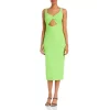 Best Sale 🧨 AQUA Cutout Midi 👗 Dress - 100% Exclusive Lime 🛒