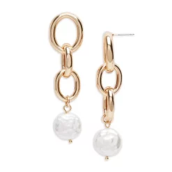 Promo 🤩 AQUA NEW COPY NEEDED - Gold Pearl Drop Earrings - 100% Exclusive White/gold 😀