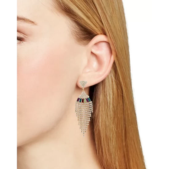 Budget ๐ฅฐ AQUA Crystal Statement Earrings In 18K Gold Plated - 100% Exclusive ๐ฅ - Image 2