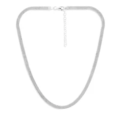 Outlet 🎁 AQUA Herringbone Chain Necklace, 16" - 100% Exclusive Silver 🤩