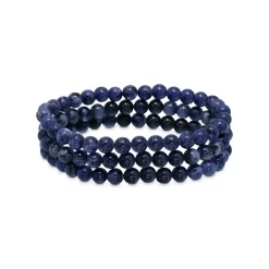Top 10 π₯° AQUA Triple Row Sodalite Beaded Stretch Bracelet - 100% Exclusive Blue π₯