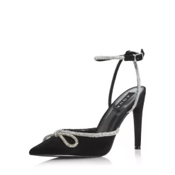 Top 10 🤩 AQUA 👩 Women's Charm Ankle Strap High Heel Pumps - 100% Exclusive Black Suede ✔️