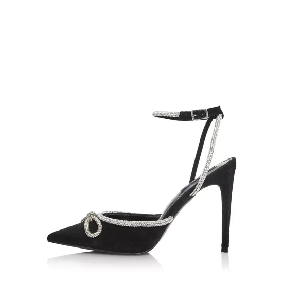 Top 10 ๐คฉ AQUA ๐ฉ Women's Charm Ankle Strap High Heel Pumps - 100% Exclusive Black Suede โ๏ธ - Image 2