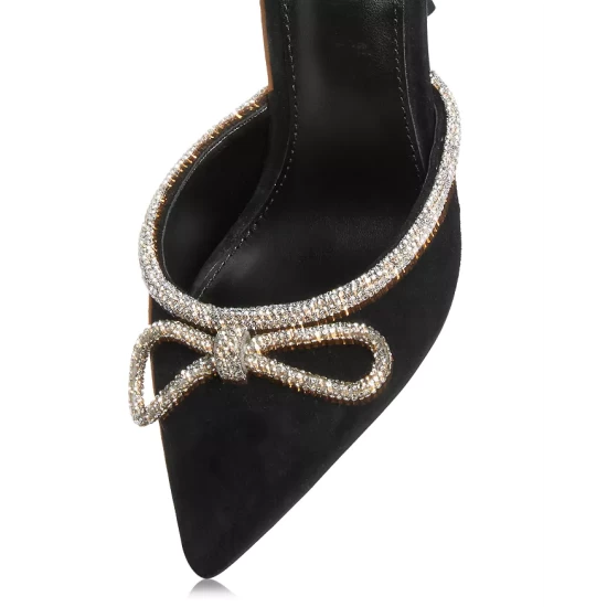 Top 10 ๐คฉ AQUA ๐ฉ Women's Charm Ankle Strap High Heel Pumps - 100% Exclusive Black Suede โ๏ธ - Image 5