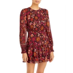 Brand new โญ AQUA Floral Ruffled Mini ๐ Dress - 100% Exclusive Red Multi โ๏ธ