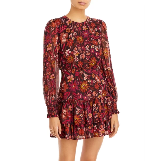 Brand new โญ AQUA Floral Ruffled Mini ๐ Dress - 100% Exclusive Red Multi โ๏ธ