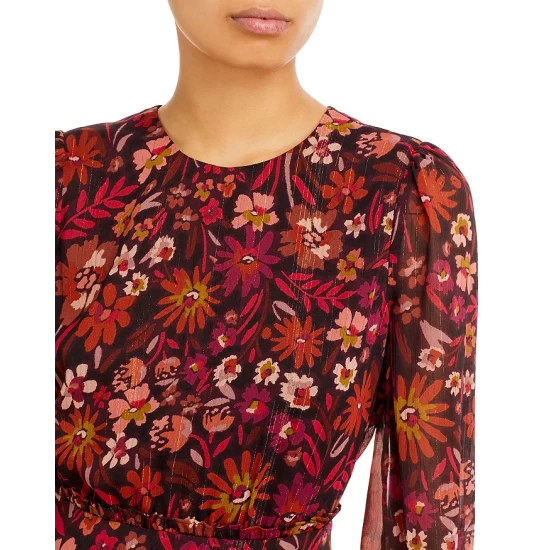 Brand new โญ AQUA Floral Ruffled Mini ๐ Dress - 100% Exclusive Red Multi โ๏ธ - Image 2