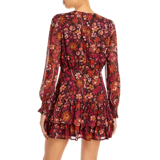 Brand new โญ AQUA Floral Ruffled Mini ๐ Dress - 100% Exclusive Red Multi โ๏ธ - Image 4