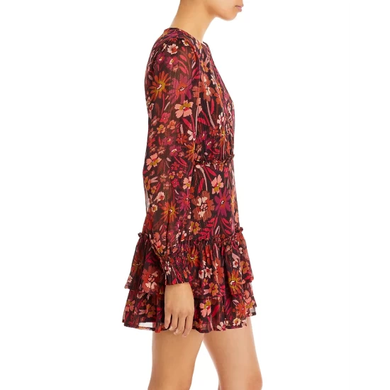 Brand new โญ AQUA Floral Ruffled Mini ๐ Dress - 100% Exclusive Red Multi โ๏ธ - Image 6