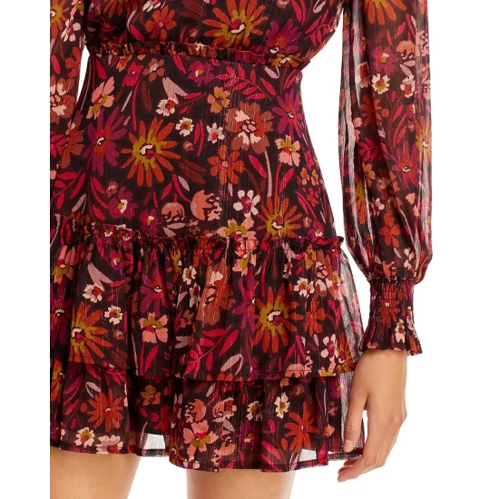 Brand new โญ AQUA Floral Ruffled Mini ๐ Dress - 100% Exclusive Red Multi โ๏ธ - Image 7