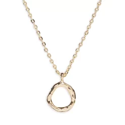 Buy 🎁 AQUA Textured Circle Pendant Necklace In 18K Gold Plated, 16"-19" - 100% Exclusive 😀