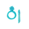 Hot Sale 🎉 AQUA Beaded Hoop Drop Earrings - 100% Exclusive Blue ⌛
