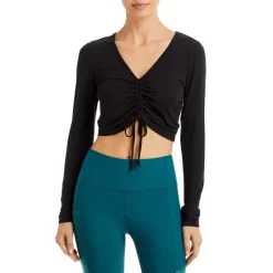 Hot Sale 🎁 AQUA Adjustable Ruched Cropped Top - 100% Exclusive Black 🥰