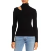 Buy ⭐ AQUA Cutout Turtleneck Cashmere Sweater - 100% Exclusive Black 🎉