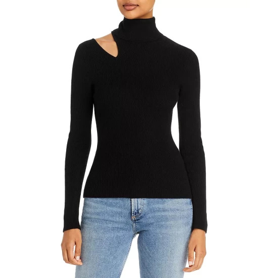 Buy โญ AQUA Cutout Turtleneck Cashmere Sweater - 100% Exclusive Black ๐