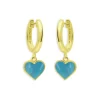 Coupon 🤩 AQUA Enamel Heart Drop Huggie Hoop Earrings - 100% Exclusive White/gold 😀
