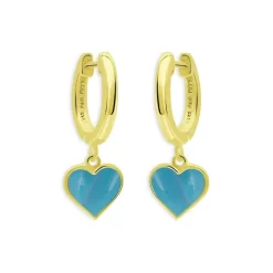 Coupon ๐คฉ AQUA Enamel Heart Drop Huggie Hoop Earrings - 100% Exclusive White/gold ๐