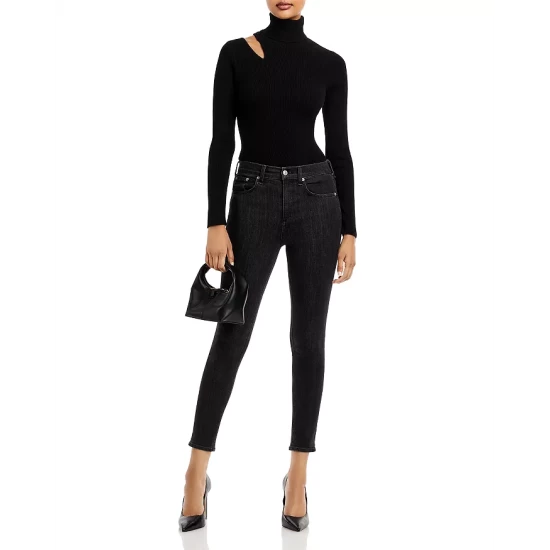 Buy โญ AQUA Cutout Turtleneck Cashmere Sweater - 100% Exclusive Black ๐ - Image 2
