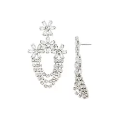 Cheapest 👏 AQUA Crystal Floral Chandelier Earrings - 100% Exclusive Silver 😉