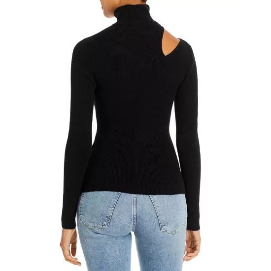 Buy โญ AQUA Cutout Turtleneck Cashmere Sweater - 100% Exclusive Black ๐ - Image 3