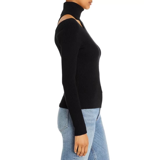 Buy โญ AQUA Cutout Turtleneck Cashmere Sweater - 100% Exclusive Black ๐ - Image 4