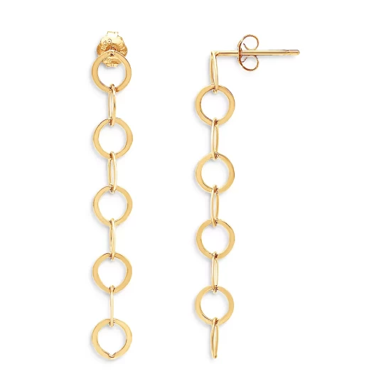 Hot Sale ๐ AQUA Circle Link Drop Earrings - 100% Exclusive Gold โ๏ธ