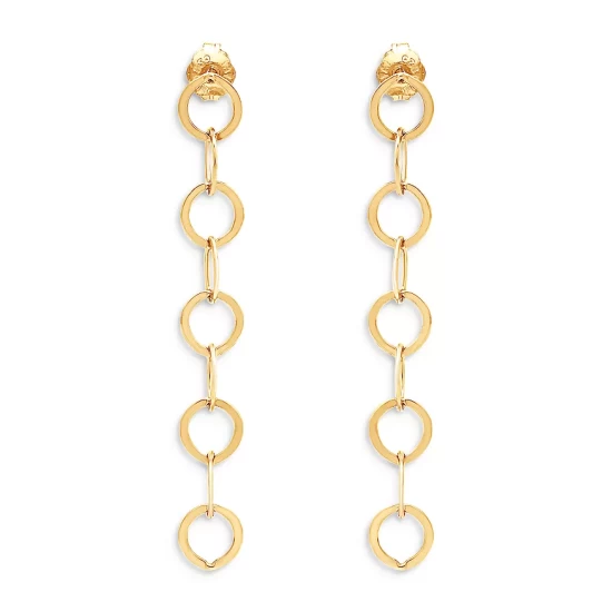 Hot Sale ๐ AQUA Circle Link Drop Earrings - 100% Exclusive Gold โ๏ธ - Image 2
