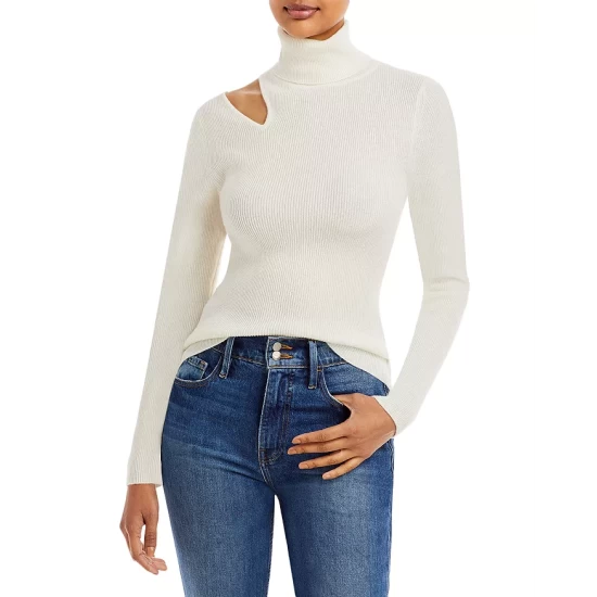 Buy โญ AQUA Cutout Turtleneck Cashmere Sweater - 100% Exclusive Black ๐ - Image 7