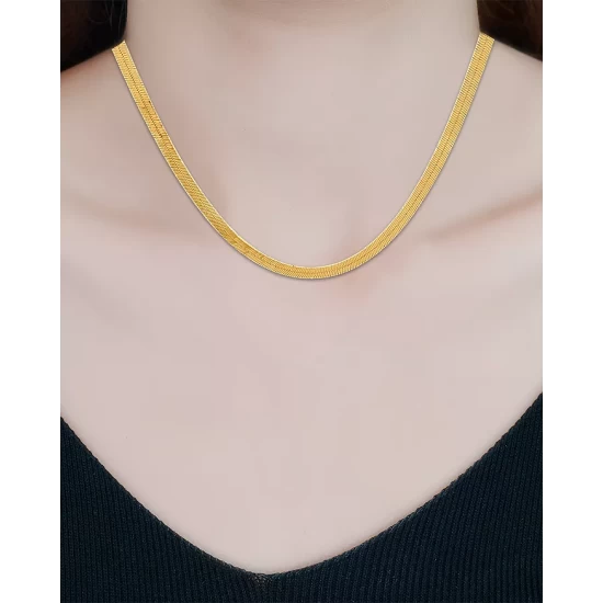 New ๐ฅฐ AQUA Herringbone Chain Necklace, 16" - 100% Exclusive Gold ๐ - Image 4