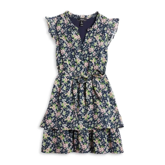 Cheapest 𧨠AQUA π§ Girls' Ruffle Flutter-Printed π Dress, Big Kid - 100% Exclusive Blue/green π