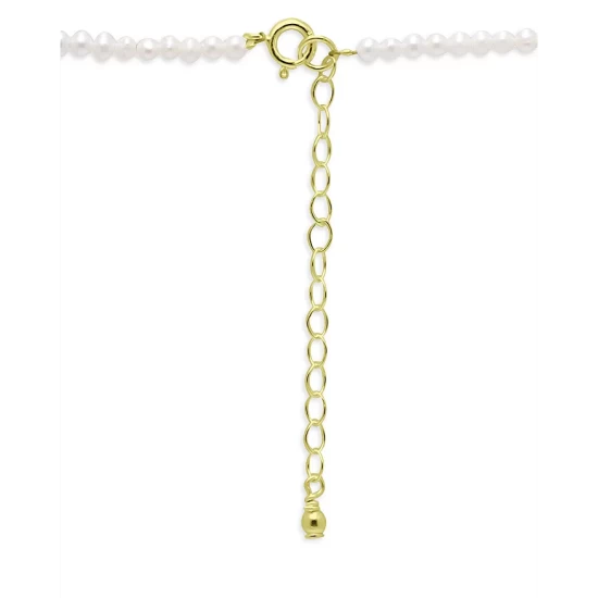 Best deal ⭐ AQUA Heart Charm Freshwater Pearl Beaded Pendant Necklace In 18K Gold Plated Sterling Silver, 15.5"-17.5" - 100% Exclusive White/gold ✔️ - Image 4