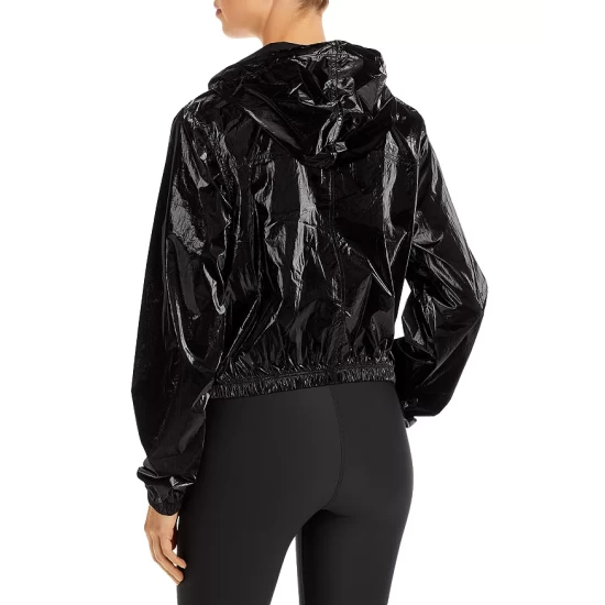 Cheap ๐ AQUA Cropped Hooded Windbreaker - 100% Exclusive Black ๐ - Image 2