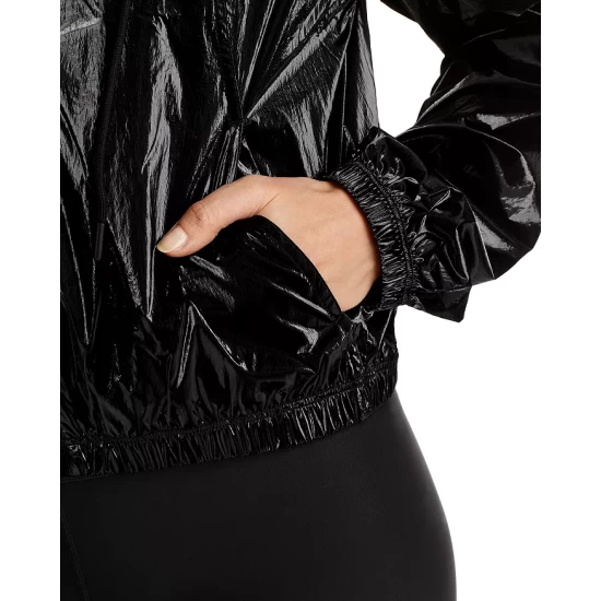 Cheap ๐ AQUA Cropped Hooded Windbreaker - 100% Exclusive Black ๐ - Image 6