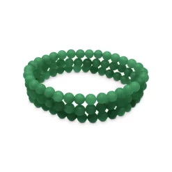 New 🛒 AQUA Triple Row Aventurine Beaded Stretch Bracelet - 100% Exclusive Green ✔️
