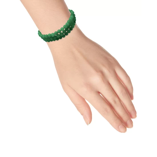 New 🛒 AQUA Triple Row Aventurine Beaded Stretch Bracelet - 100% Exclusive Green ✔️ - Image 2