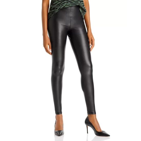 Cheapest 😀 AQUA Faux Leather High Waist Leggings - 100% Exclusive Black ⌛