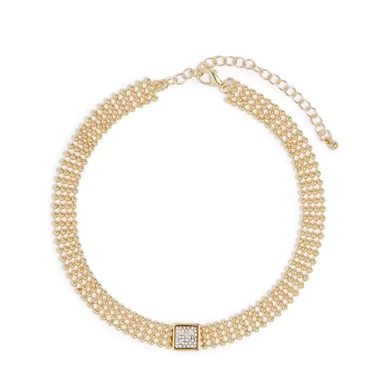 Brand new ✨ AQUA Crystal Ball Chain Collar, 12"-15.5" - 100% Exclusive Gold 🔔 - Image 3