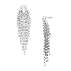 Deals 🔔 AQUA Gem Fringe Drop Earrings - 100% Exclusive Silver 🔔