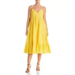 Wholesale 👍 AQUA Eyelet Tiered Midi 👗 Dress - 100% Exclusive Sunshine 🧨