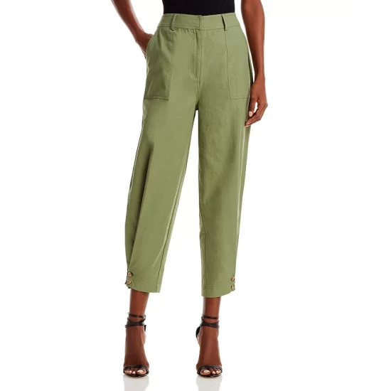 Best deal ❤️ AQUA Cotton Barrel Leg Utility Pants Army Green 🛒