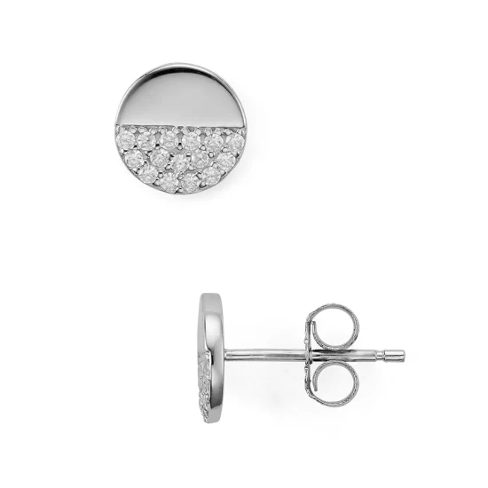 Best Pirce π₯° AQUA Sterling Silver Circle PavΓ© Stud Earrings - 100% Exclusive π₯°