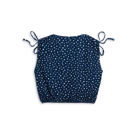 Promo π AQUA π§ Girls' Ruched Tie Tank, Big Kid - 100% Exclusive Navy/white 𧨠- Image 2