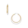 Best Sale 💯 AQUA Double Hoop Earrings In 18K Gold-Plated Sterling Silver And Sterling Silver - 100% Exclusive Two Tone 🎁
