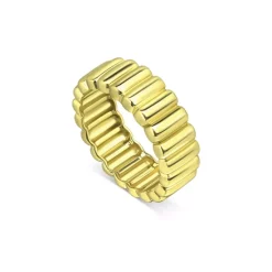 Best Sale ๐งจ AQUA Ridged Band In 18K Yellow Gold-Plated Sterling Silver - 100% Exclusive ๐งจ